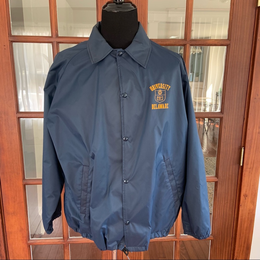 Vtg 1990s NOS Univ Delaware Lined Windbreaker